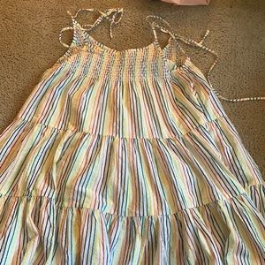 Summer short dresses with colorful stripes